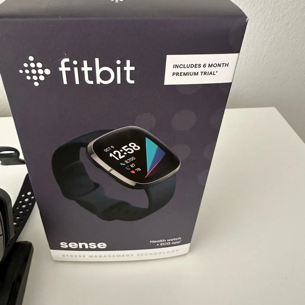 Fitbit Sense Smart water 5 Bands Included Plus Orig Package & Charging Stand